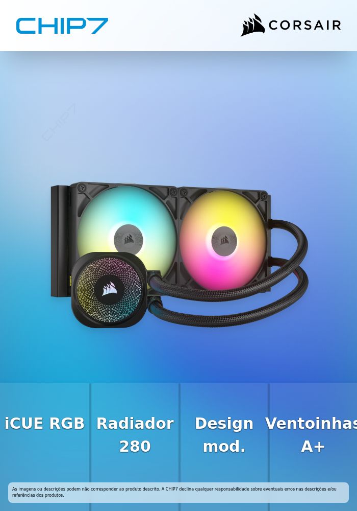 Water Cooler CPU Corsair iCUE LINK TITAN 280 RX RGB 280mm Preto