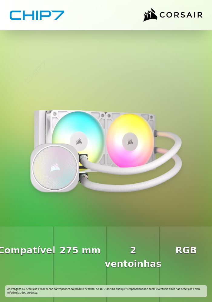 Water Cooler CPU Corsair NAUTILUS ARGB 240mm Branco
