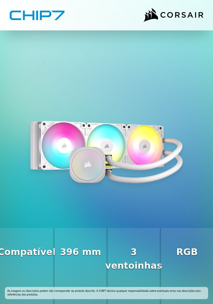 Water Cooler CPU Corsair NAUTILUS ARGB 360mm Branco