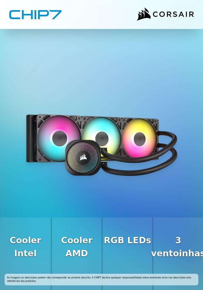 Water Cooler CPU Corsair NAUTILUS ARGB 360mm Preto