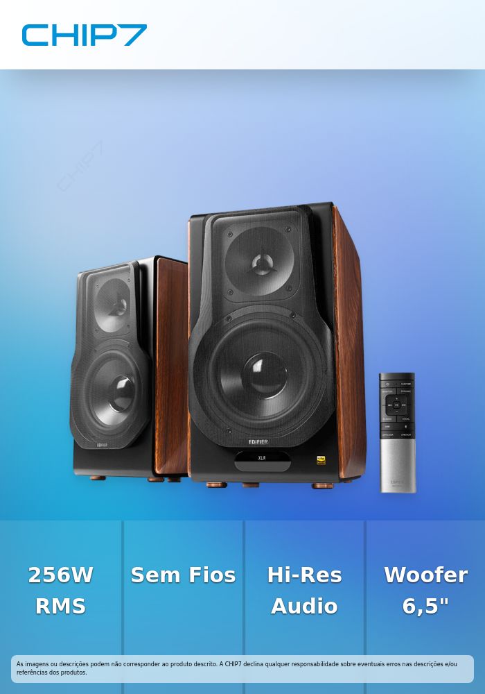 Colunas Edifier S3000 MKII Hi-Fi Studio 2.0 256W RMS Bluetooth