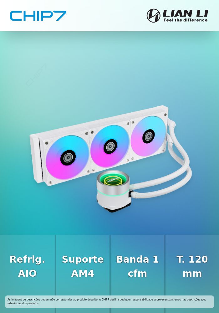 Water Cooler CPU AIO Lian Li GALAHAD II Trinity ARGB Branco - 360mm