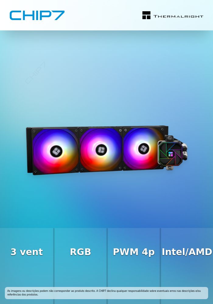 Water Cooler CPU AIO Thermalright Aqua Elite V3 ARGB Preto - 360mm