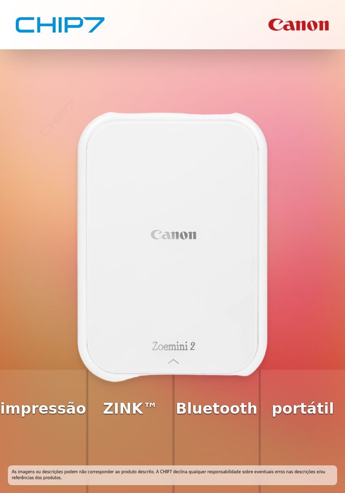 Impressora fotográfica a cores portátil Canon Zoemini 2 – Branco