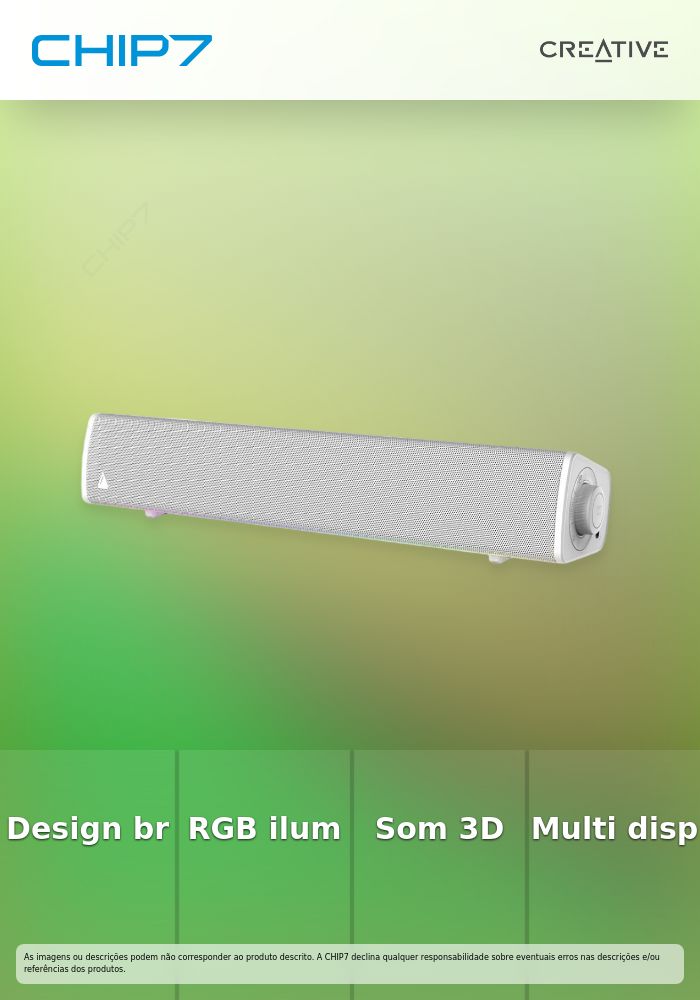 Soundbar Creative Sound Blaster GS3 Gaming RGB - Branco