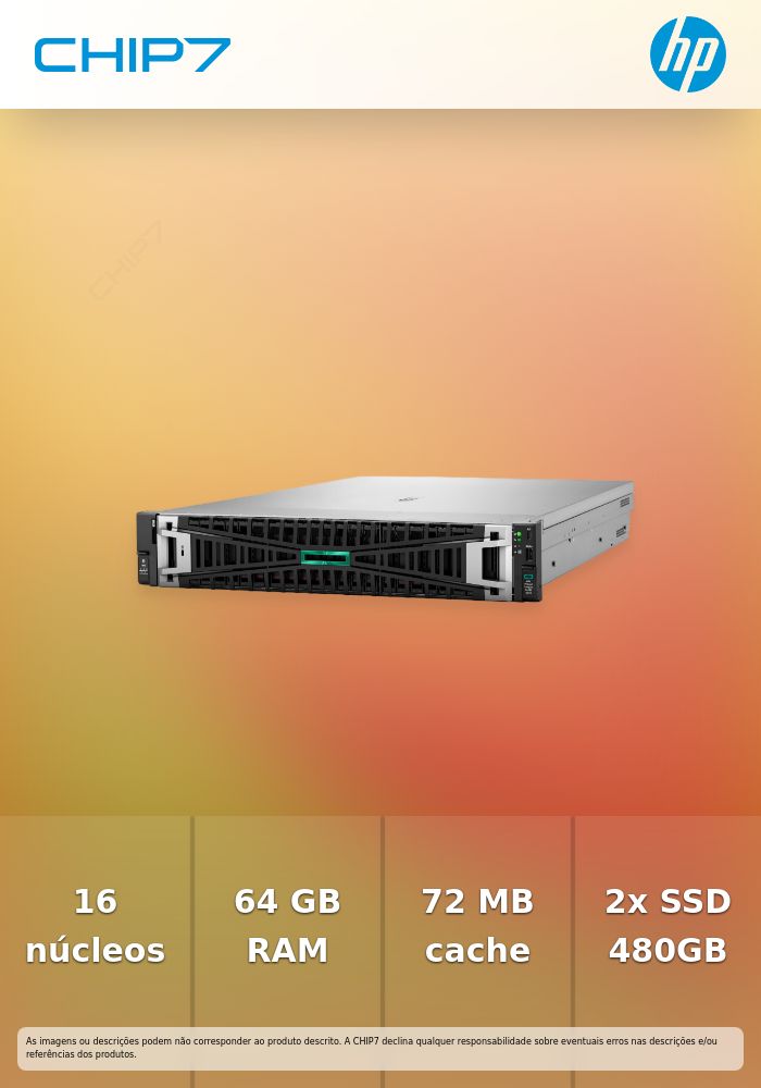 HPE PROLIANT DL380 G12 6515P 16C 2x32GB MR408i-o 2x480GB SSD 2x1000W SCHOICE