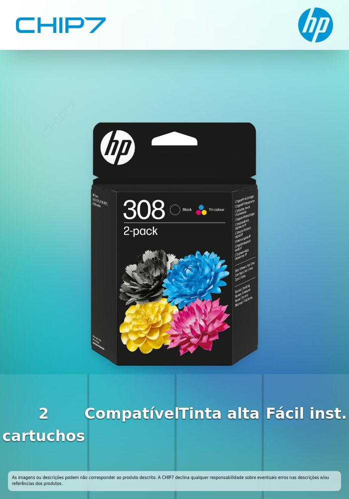 HP 308 Black/Tri-Color Ink Cartridge Combo 2-Pack