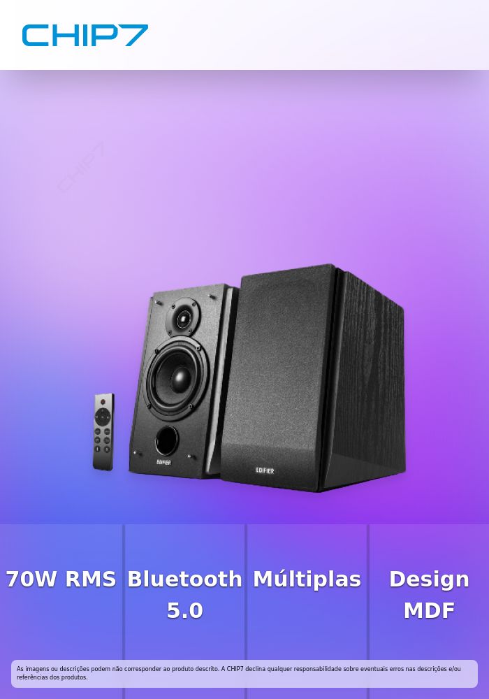 Colunas Edifier R1855DB Hi-Fi Studio 2.0 70W Bluetooth Pretas
