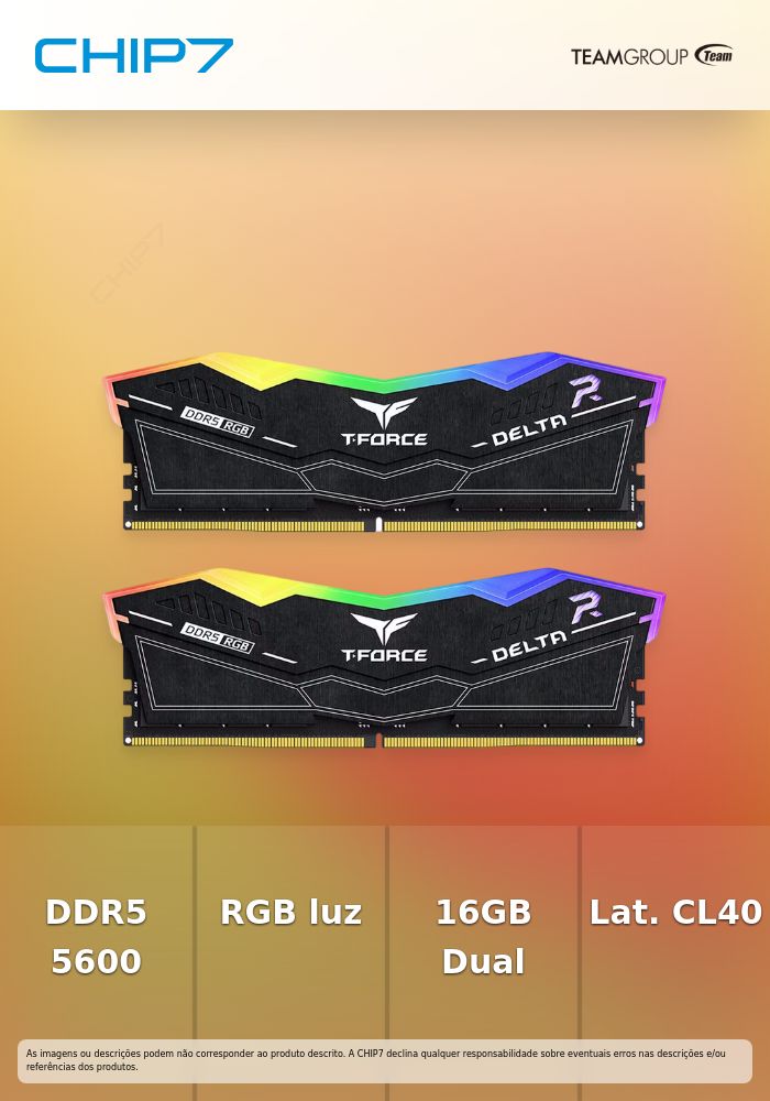 TEAM GROUP T-Force DELTA RGB 16GB 2x8GB DDR5 5600MT/s CL40 Black