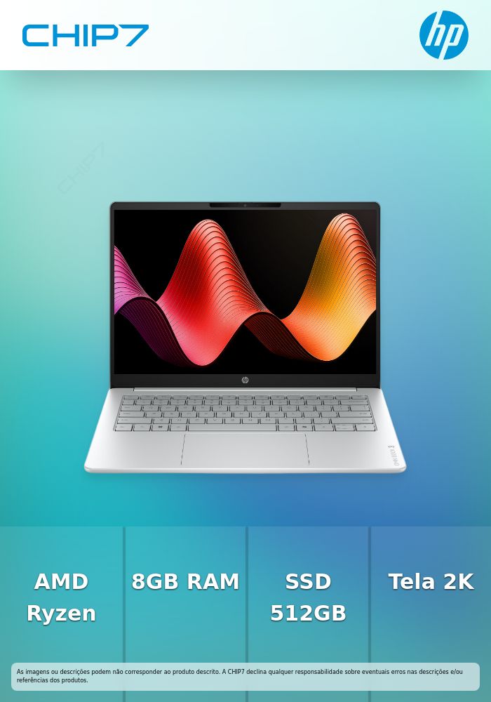 OmniBook 3 14-hy0008npx - AMD Ryzen 5 40 2.8 GHz Quad-Core, 8GB DDR5 5500MHz, 512GB SSD M.2, 14
