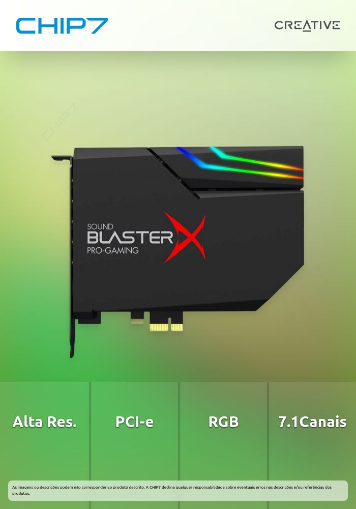 Placa de Som Creative Sound BlasterX AE-5 Plus Hi-Res RGB P