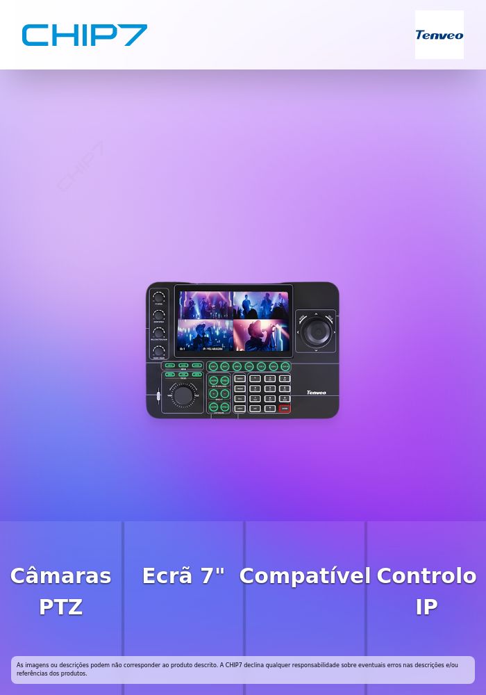 Controlador TENVEO PTZ Profissional KB300PRO Joystick 4D / Monitor 7” / NDI / VISCA / ONVIF