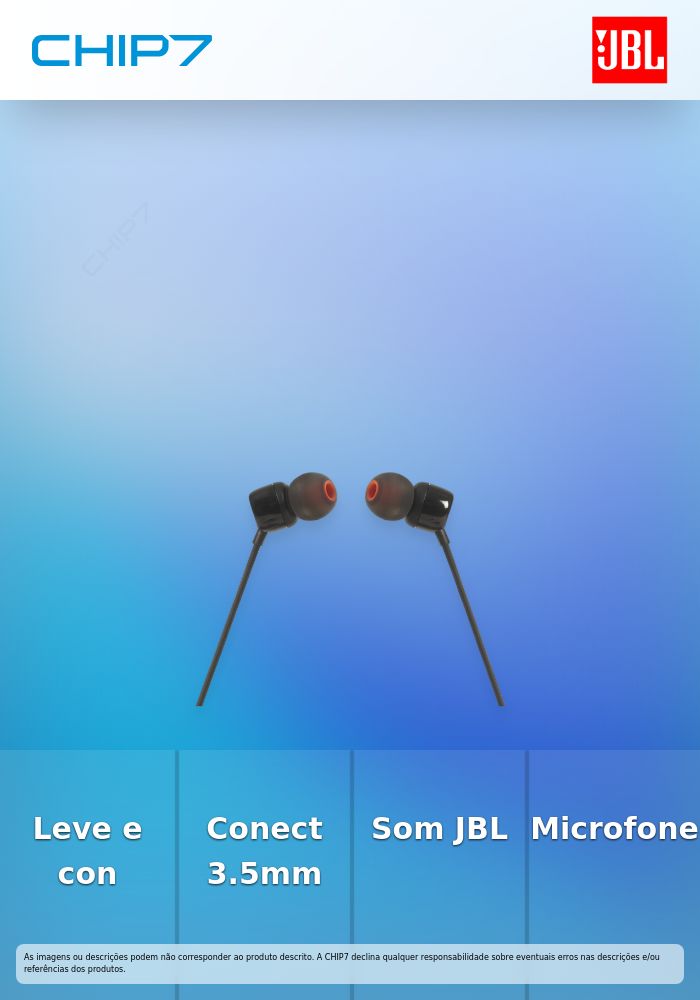 JBL EARPHONES TUNE ECO T110 3.5