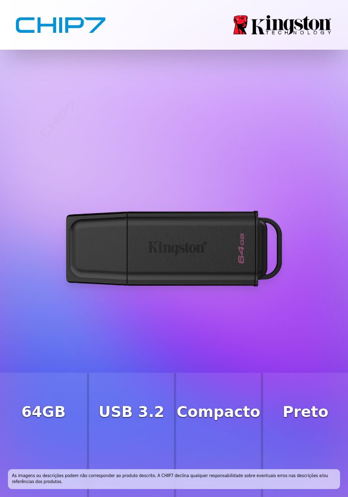 KINGSTON PEN 64GB USB 3.2 GEN1 DATATRAVELER EXODIA BLACK