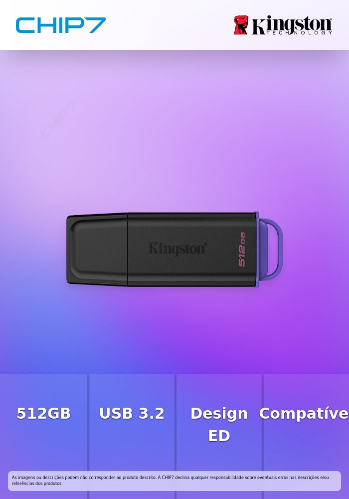 KINGSTON PEN 512GB USB 3.2 GEN1 DATATRAVELER EXODIA BLACK/PURPLE