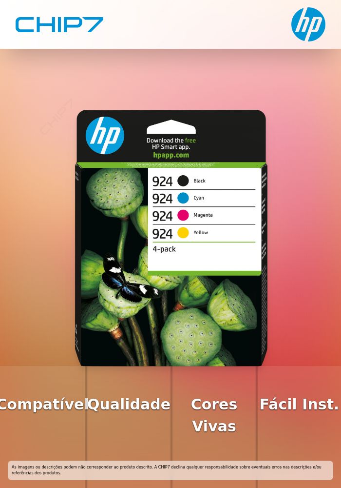 PACK 4 TINTAS CMYK HP 924
