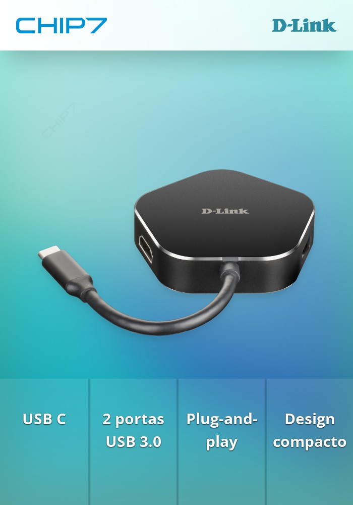 Docking Station D-Link USB C Macho > 2 x USB 3.0 Tipo A Fem