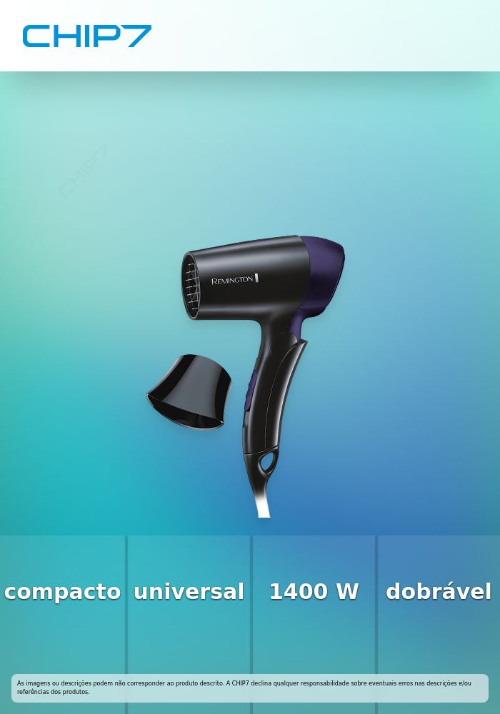 Secador de Cabelo Remington D2400 On The Go 1400W Preto