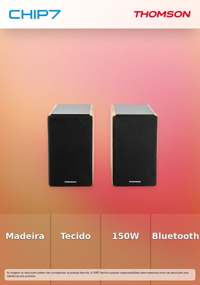 Colunas Bluetooth Thomson Cosy WS902DUO - Madeira / Cinzento / Preto