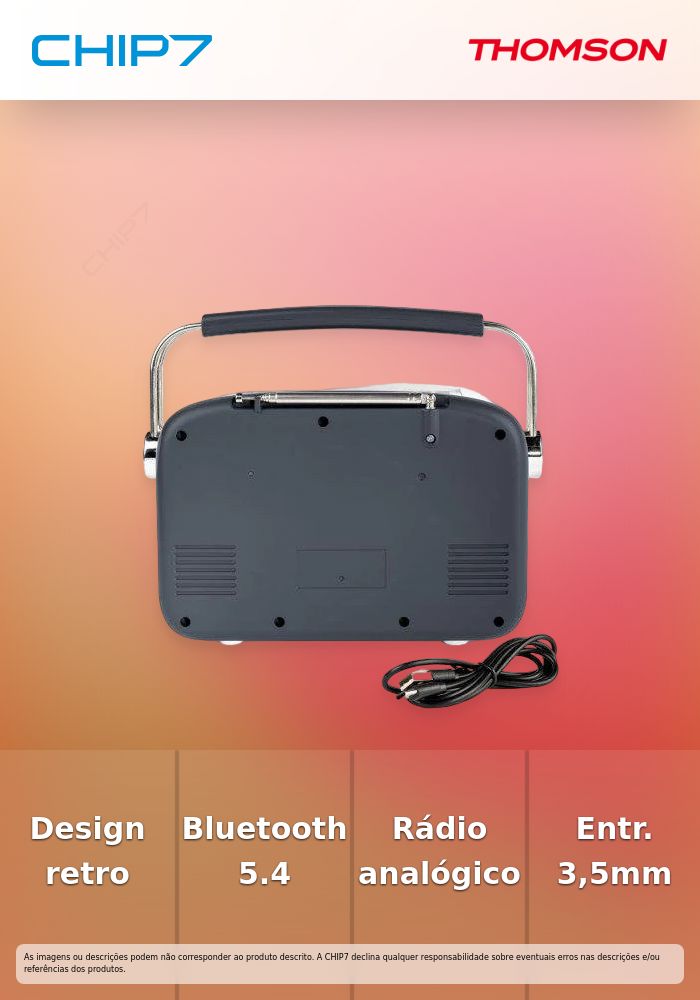 Rádio Thomson Bluetooth FM/AM Retro Estilo Vintage RTS450BTG