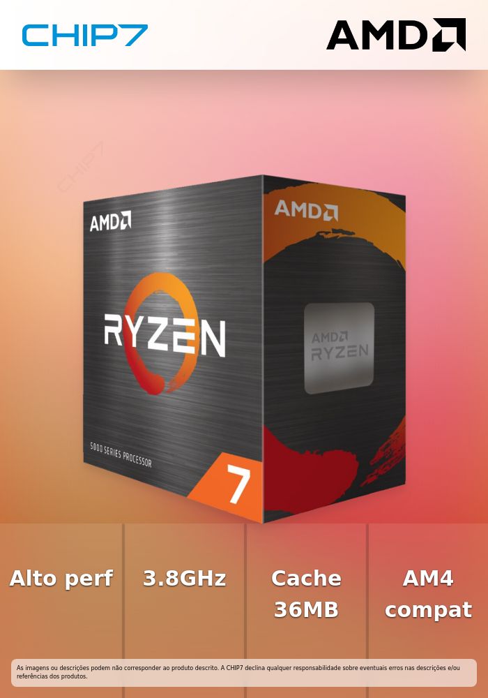 Processador AMD Ryzen 7 5800XT 3.8/4.8Ghz, 8 core, 36MB, AM4 105W - Sem Cooler