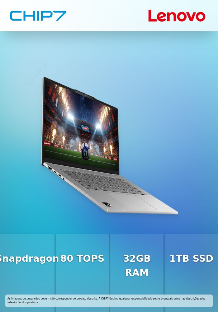 Portátil Lenovo - Snapdragon X2 Plus X2P-42-100 / NPU 80 TOPS / 32GB DDR5 / 1TB SSD / 15.3