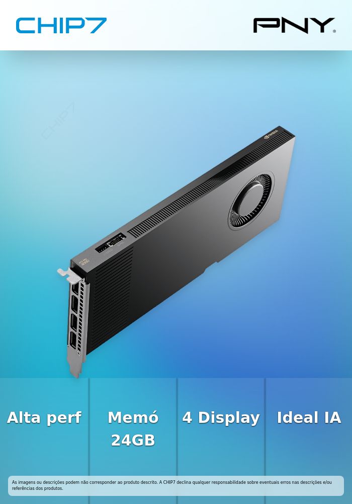 PNY NVIDIA RTX PRO 4000 Blackwell 24GB GDDR7 ECC 4xDP