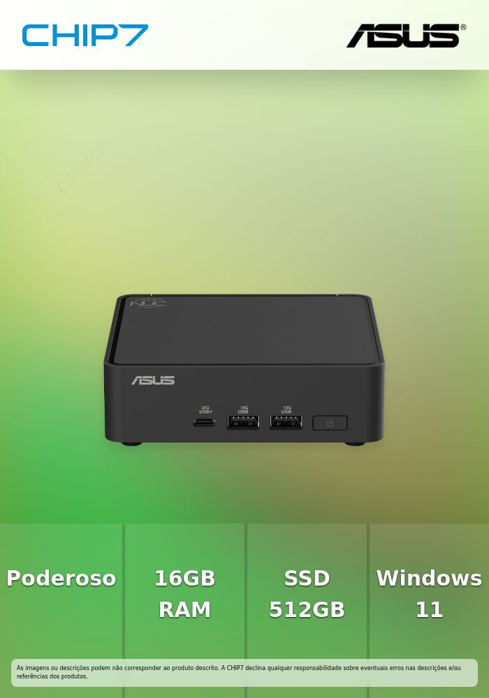 ASUS RNUC15CRKU5063C2 Intel Core Ultra 5 225H 16GB 512GB SSD W11P