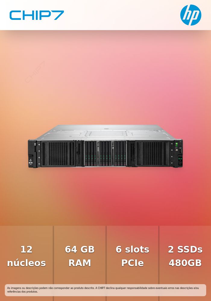 HPE PROLIANT DL340 G12 6505P 12C 1x64GB MR408i-o 2x480GB SSD 2x1000W SCHOICE