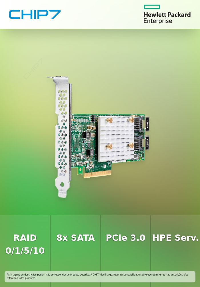 HPE Smart Array E208i-p SR Gen10 - Controlador de armazenamento (RAID) - 8 Canal - SATA 6Gb/s / SAS 12Gb/s - RAID (expansão de disco rígido) 0, 1, 5, 10 - PCIe 3.0 x8 - para Apollo 4200 Gen10, ProLiant DL325 Gen10, DL360 Gen10, DL380 Gen10, XL220n Ge
