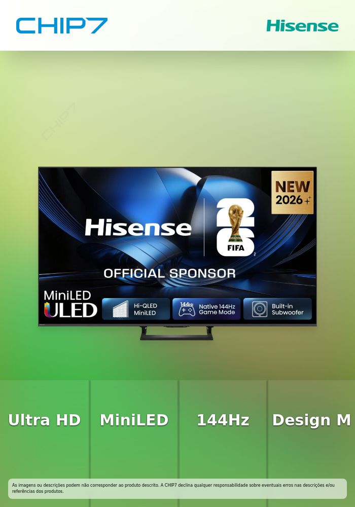HISENSE Série MiniLED U7SE 85INCH Ultra HD 144Hz USB HDMI WIFI BT