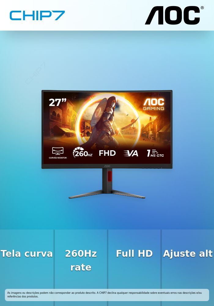 C27G4Z2 ,27' 16:9 Fast VA 260Hz (OC, Native 240Hz) 1920x1080 HAS 130mm   HDMI x 2x 2.0 DP x 1x 1.4 