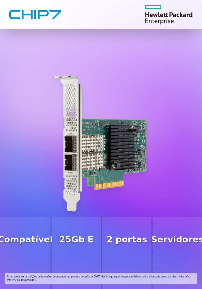 Broadcom BCM57414 - Adaptador de rede - PCIe 3.0 x8 - Gigabit Ethernet / 10Gb Ethernet / 25Gb Ethernet SFP28 x 2 - para ProLiant DL20 Gen10, DL325 Gen10, DL360 Gen10, DL380 Gen10, ML30 Gen10, XL220n Gen10