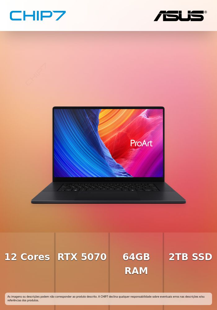 Portátil ASUS - AMD Ryzen AI 9 HX 370 / RTX 5070 8GB / 64GB DDR5 / 2TB SSD / 16