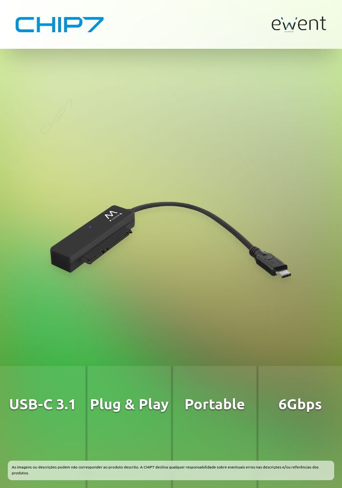Cabo adaptador USB-C 3.1 Gen1 para SATA de 2.5