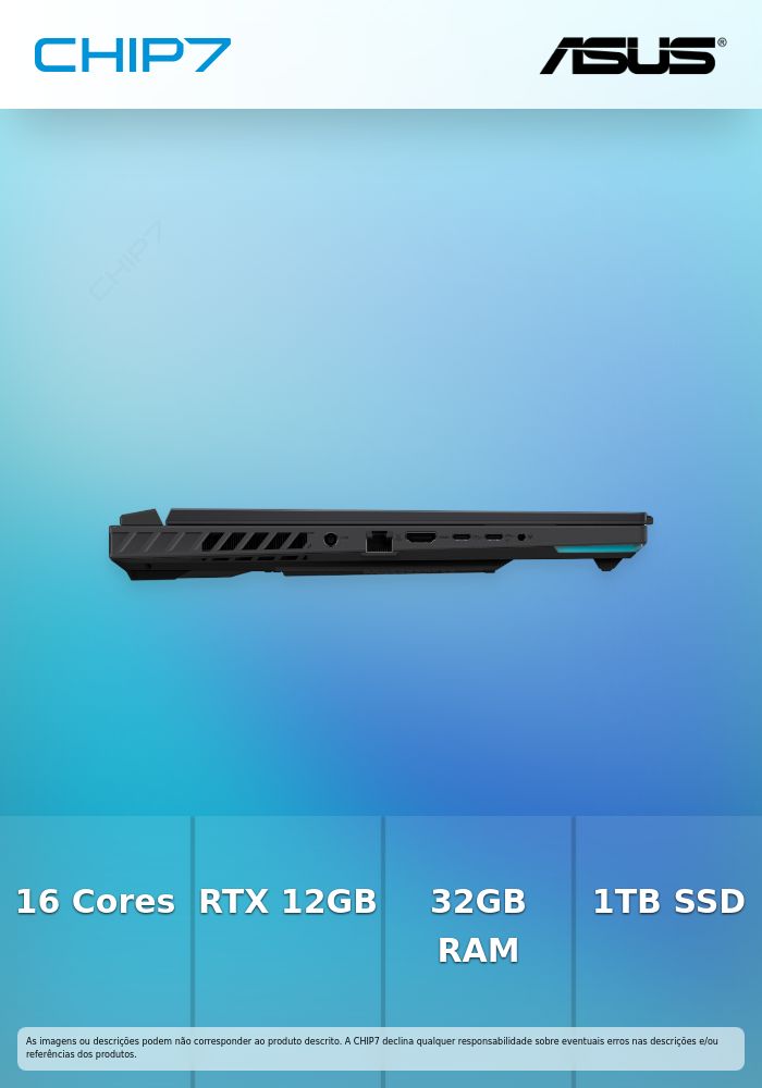 Portátil ASUS - AMD Ryzen 9 8940HX / RTX 5070 TI 12GB / 32GB DDR5 / 1TB SSD / 16