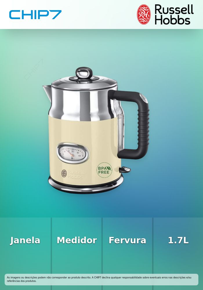 Jarro Elétrico Russell Hobbs Retro Cream 1.7L 21672-70