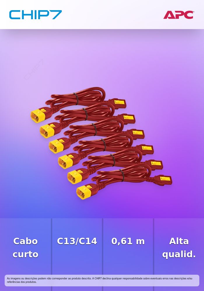 APC POWER CORD KIT (6 EA) LOCKING C13 TO C14 0.6M RED