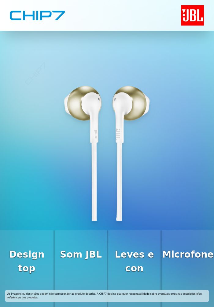JBL T205 EARBUDS CHAMPAGNE ECO