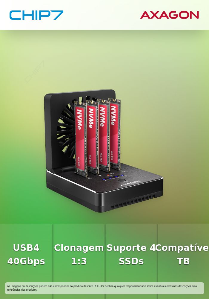 Clone Master Dock AXAGON USB-C 40GB 4x NVME