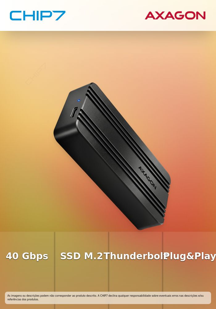Caixa Externa M.2 AXAGON Armored USB-C 40Gbps NVMe