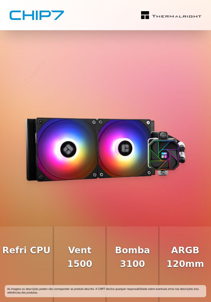 Water Cooler CPU AIO Thermalright Aqua Elite V3 ARGB Preto - 240mm