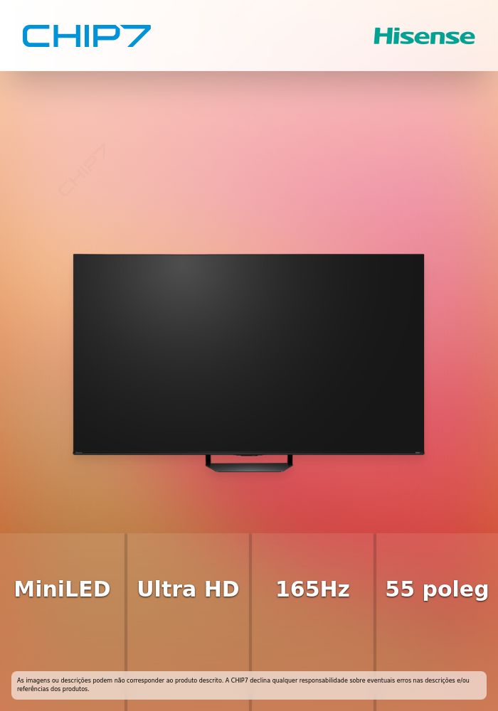 HISENSE Serie U7S PRO MiniLED 55INCH QLED Ultra HD 165Hz USB HDMI WIFI BT