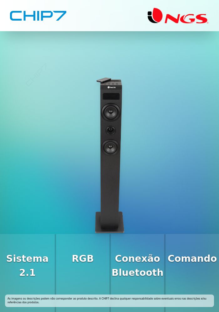 Torre de Som 2.1 NGS Sky Charm / Bluetooth / Subwoofer / RGB