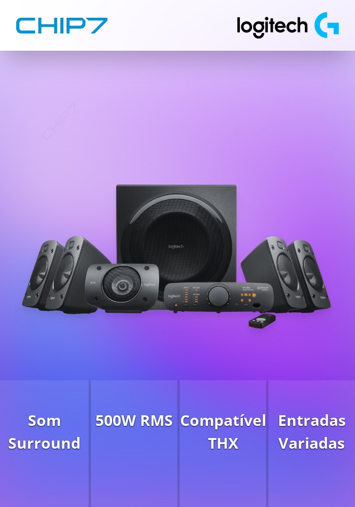 Colunas de som Logitech Z-906 Sistema 5.1