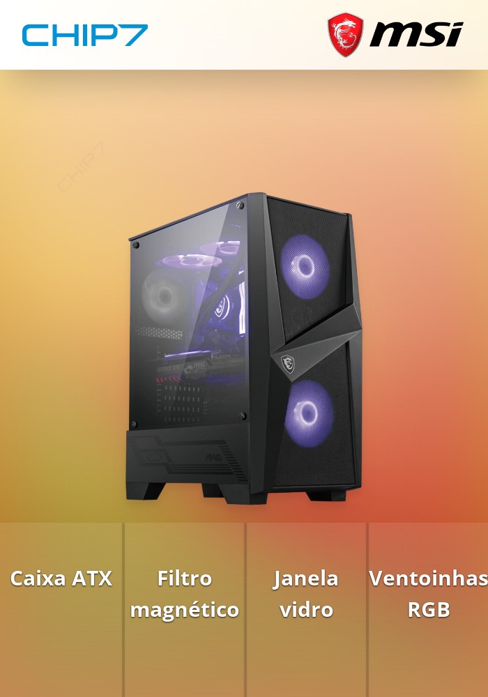 Caixa ATX MSI MAG Forge 100M RGB