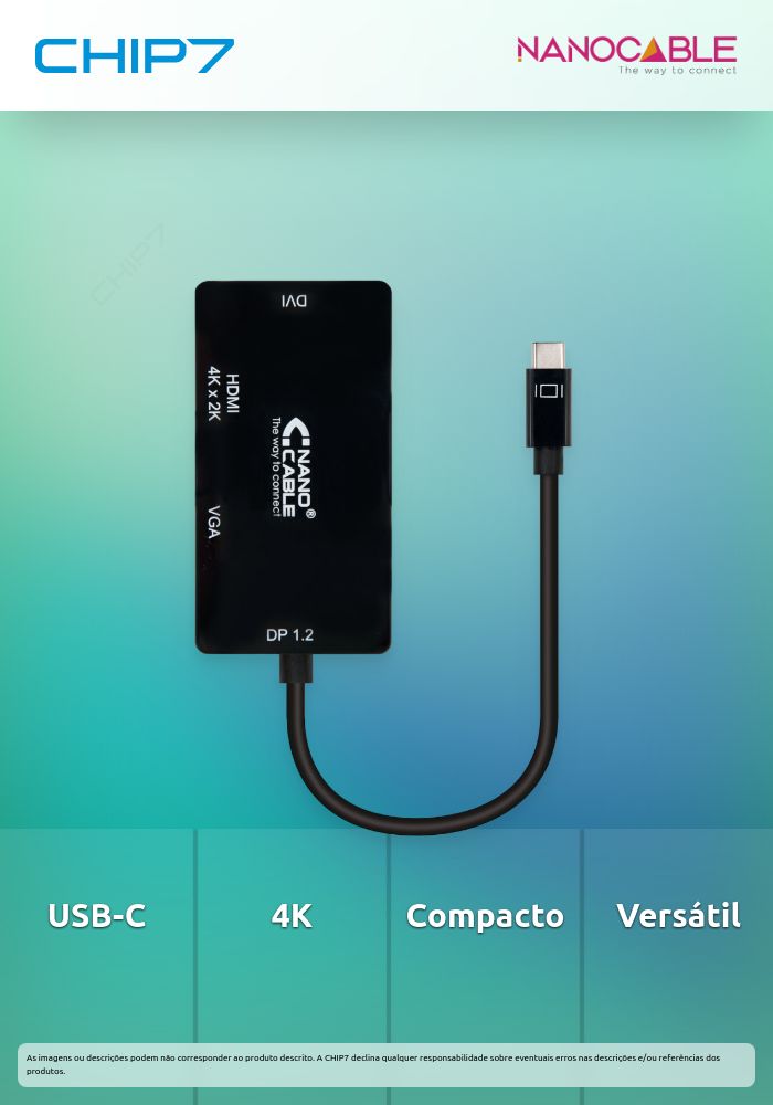 Vga Vers Hdmi Adaptador Usb C A Vga/hdmi/dvi Nanocable