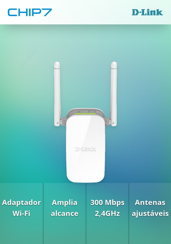 Wireless Repeater D-Link N300 com Antenas Externas e Porta Rj45
