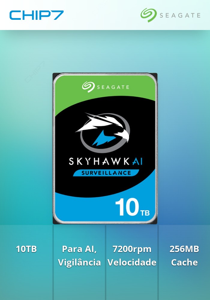 Disco Seagate SkyHawk AI 10TB 7200rpm 256MB SATA III