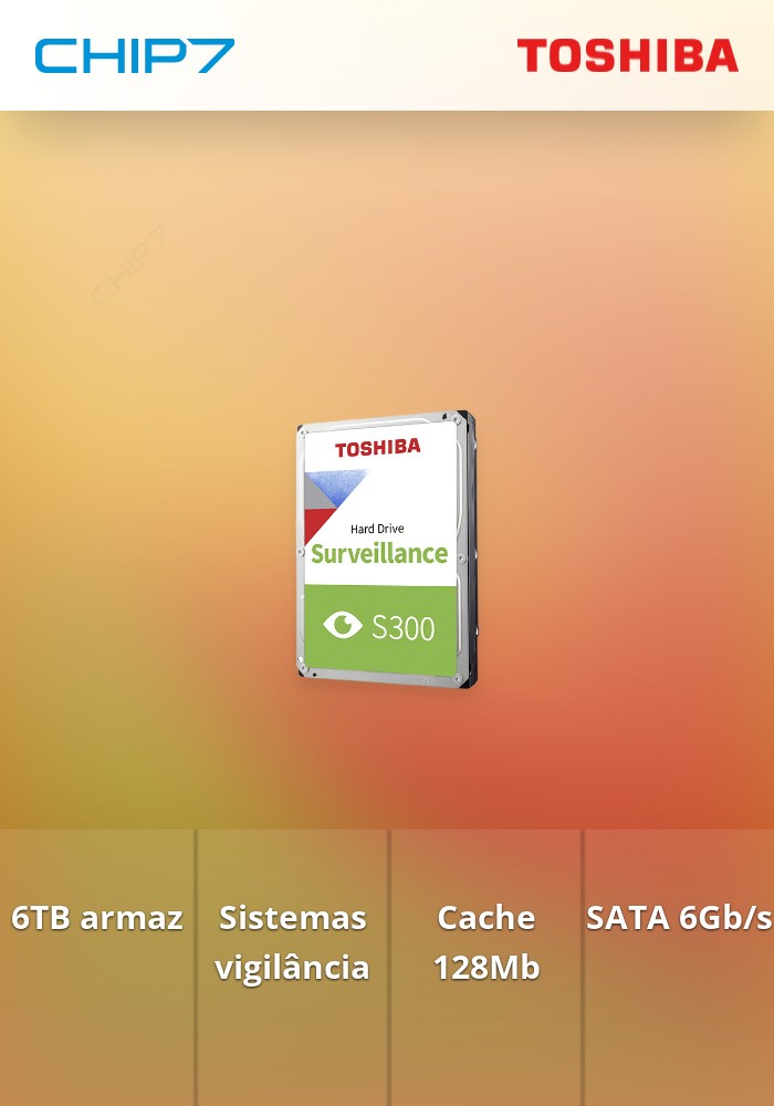 Disco 3.5 6TB TOSHIBA SURVEILLANCE S300 128Mb SATA 6Gb/s 5900rpm Bulk